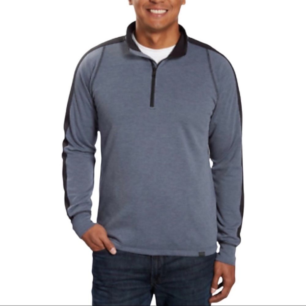Hawke & Company Performance Sportswear 1/4 Zipper Heather Blue Pullover Medium